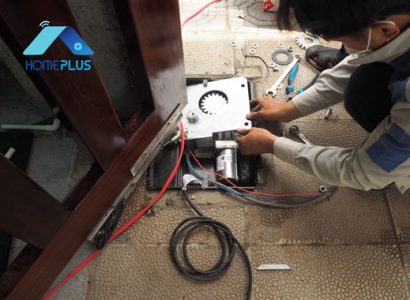 Hình ảnh lắp đặt motor âm sàn tại TP Huế của HomePlus